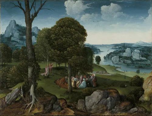Paysage avec la prédication de saint Jean-Baptiste - Joachim Patinier image 1 reproduction de peinture à l’huile