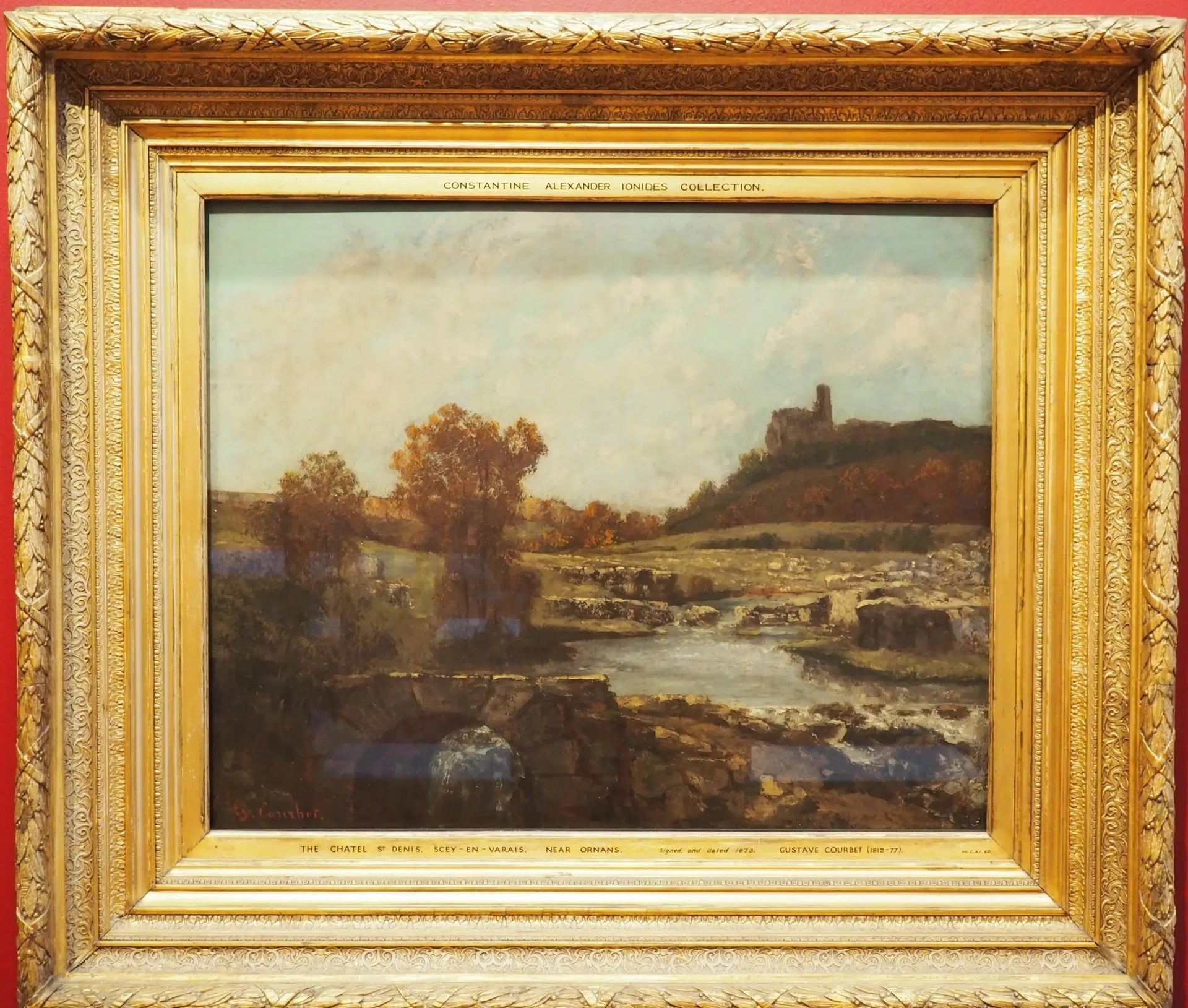 Paysage, avec le Châtel St Denis, Scey-en-Varais - Gustave Courbet image 1 tableau peint à l’huile sur toile