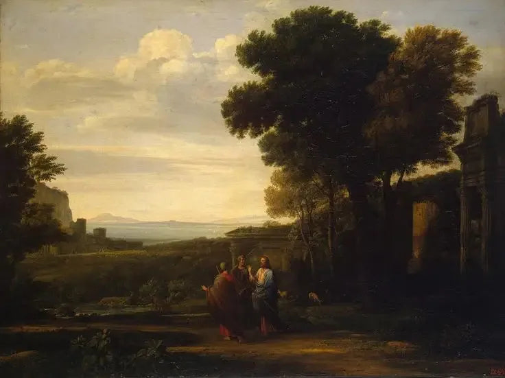 Paysage avec le Christ sur le chemin d'Emmaüs - Claude Lorrain image 1 reproduction réalisée par Alpha Reproduction