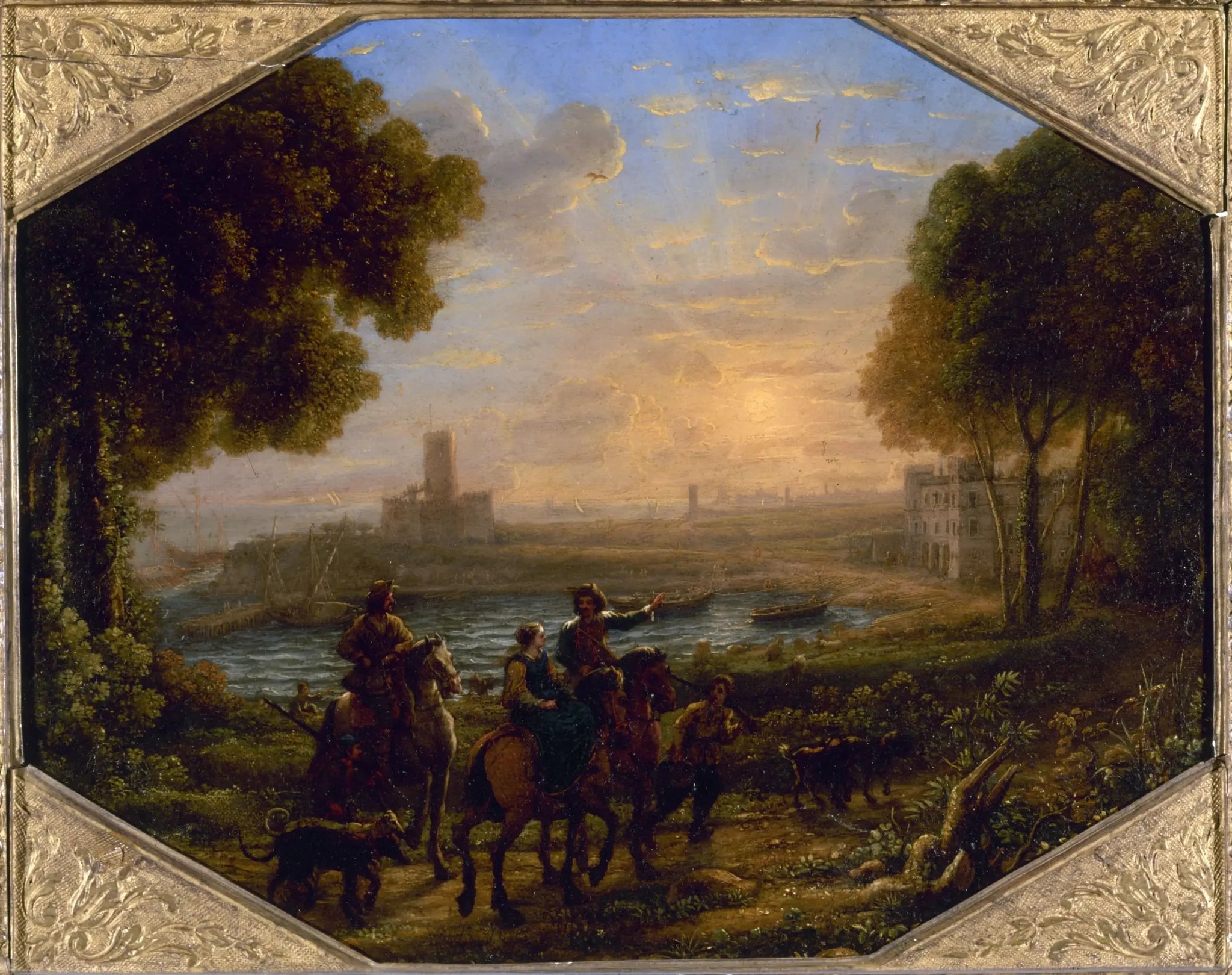 Paysage avec le port de Santa Marinella - Claude Lorrain image 1 copie peinte à la main à l’huile