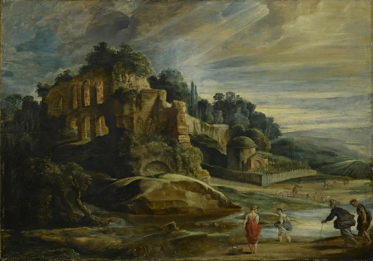 Paysage avec les ruines du mont Palatin - Peter Paul Rubens image 1 copie de tableau peinte à la main