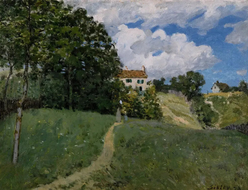 Paysage avec maisons - Alfred Sisley