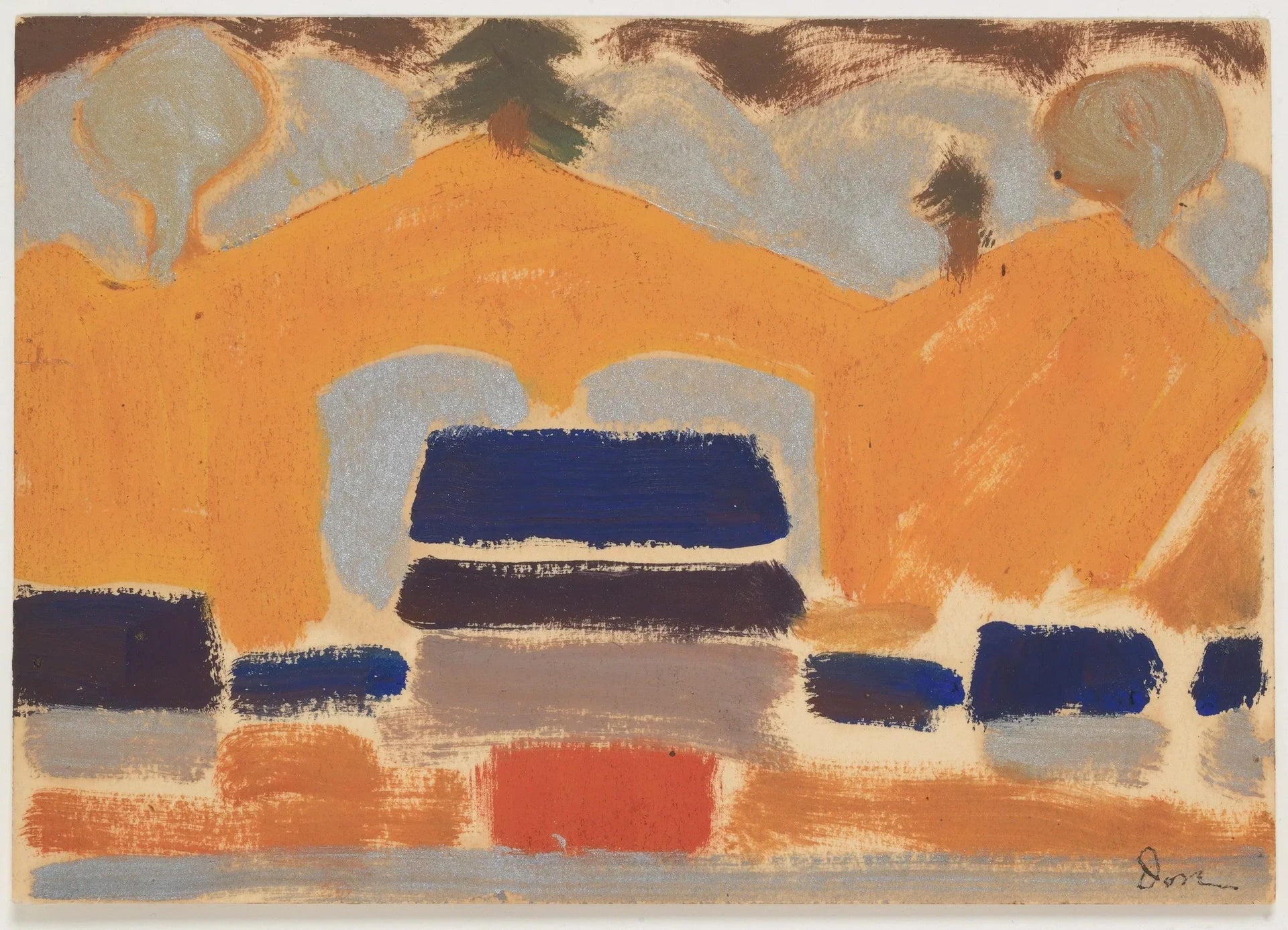 Paysage avec maisons - Arthur Dove image 1 reproduction artisanale de tableau