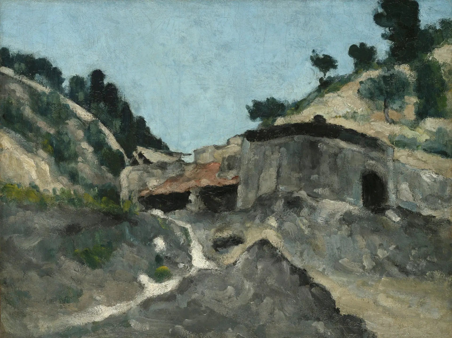 Paysage avec moulin à eau - Paul Cézanne image 1 reproduction de peinture à l’huile