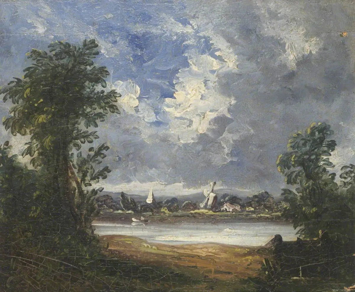 Paysage avec moulin à vent - John Constable image 1 reproduction de peinture à l’huile