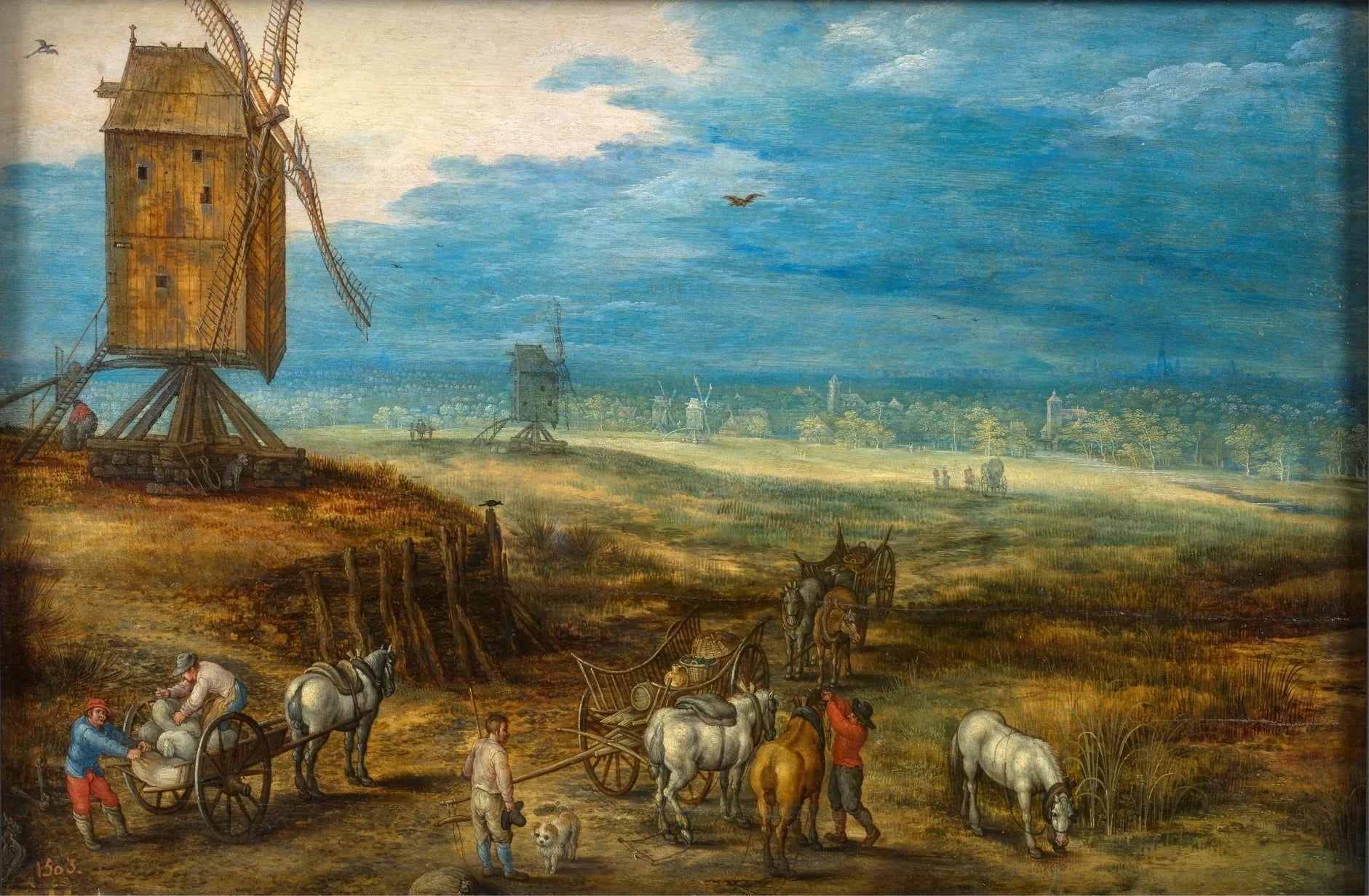 paysage avec moulins - Jan Brueghel le Jeune image 1 copie de tableau peinte à la main