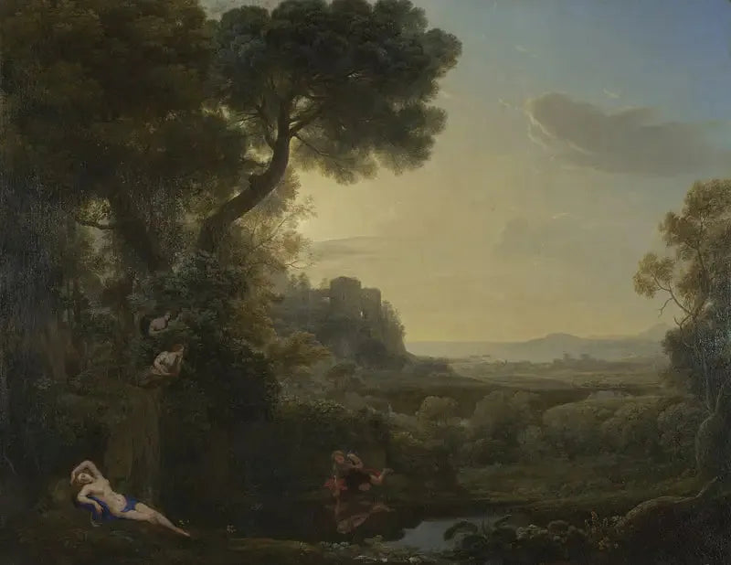 Paysage avec Narcisse et Écho - Claude Lorrain image 1 reproduction d’œuvre d’art à l’huile