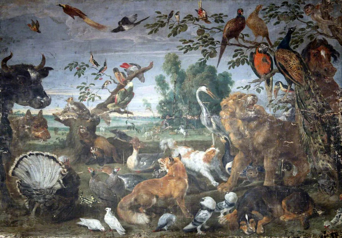 Paysage avec oiseaux et animaux - Frans Snyders image 1 copie peinte à la main à l’huile