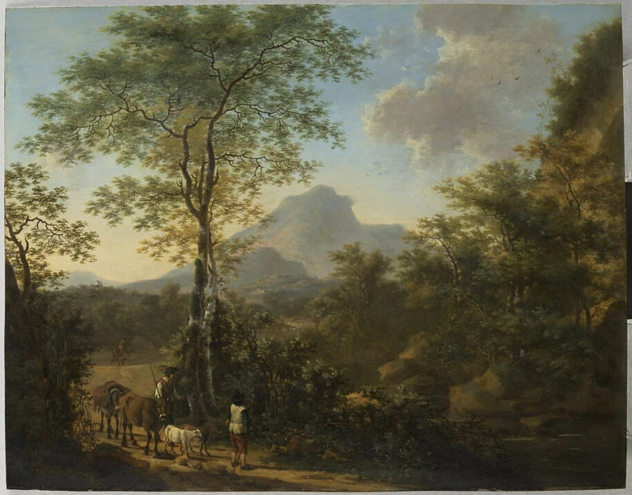 Paysage avec paysans conduisant un troupeau - Willem de Heusch
