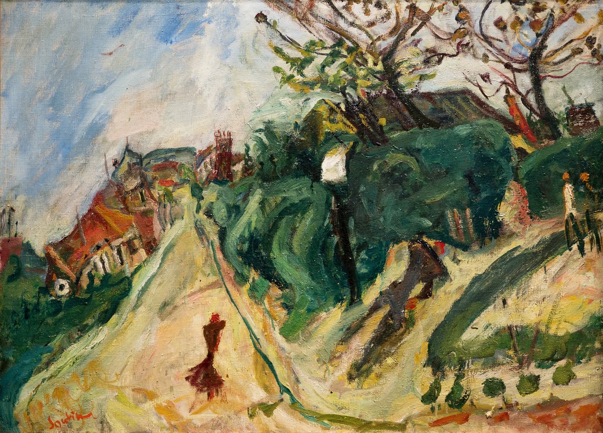 Paysage avec personnages - Chaïm Soutine image 1 reproduction de peinture à l’huile