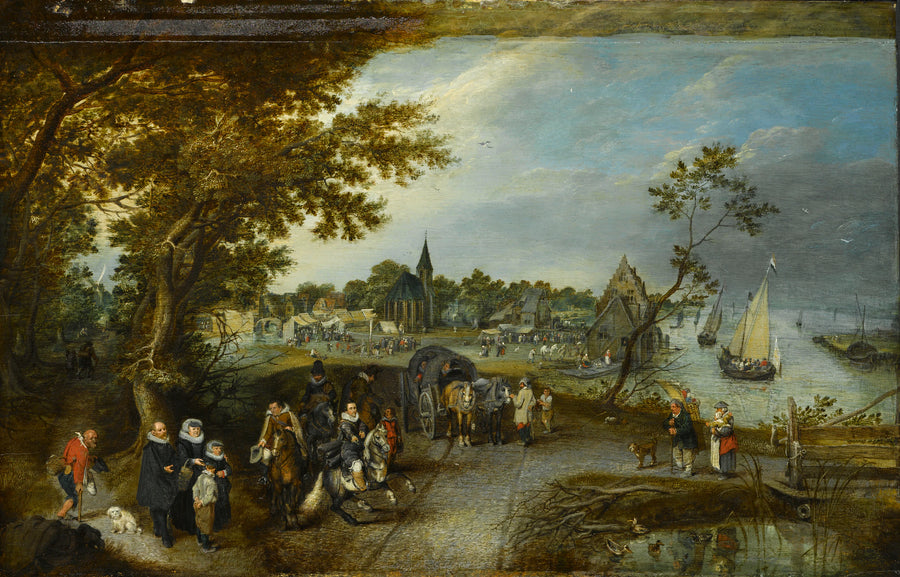 Paysage avec personnages et fête foraine - Adriaen Pietersz van de Venne