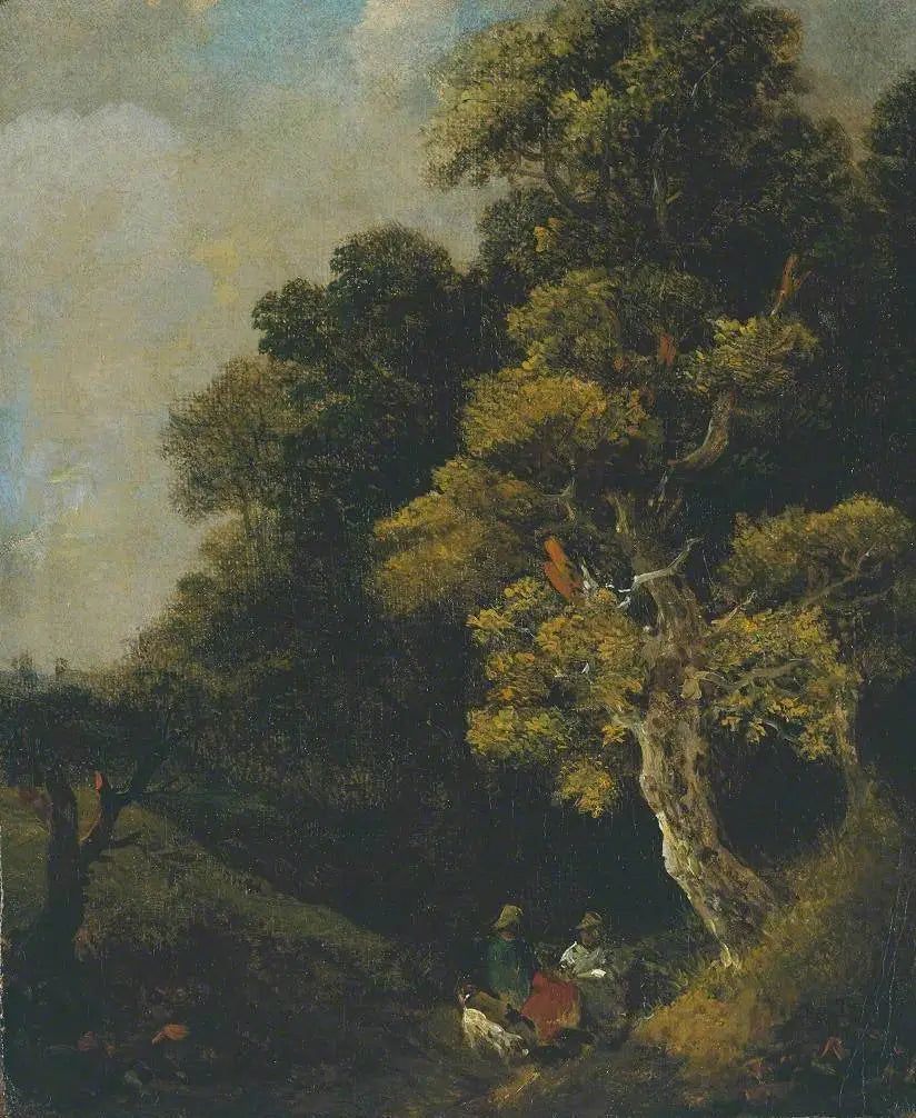 Paysage avec personnages sous un arbre - Thomas Gainsborough image 1 reproduction réalisée par Alpha Reproduction