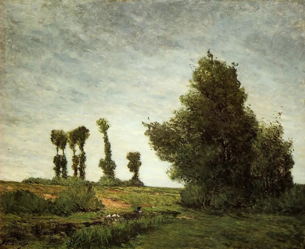 Paysage avec peupliers - Paul Gauguin image 1 reproduction d’œuvre d’art à l’huile