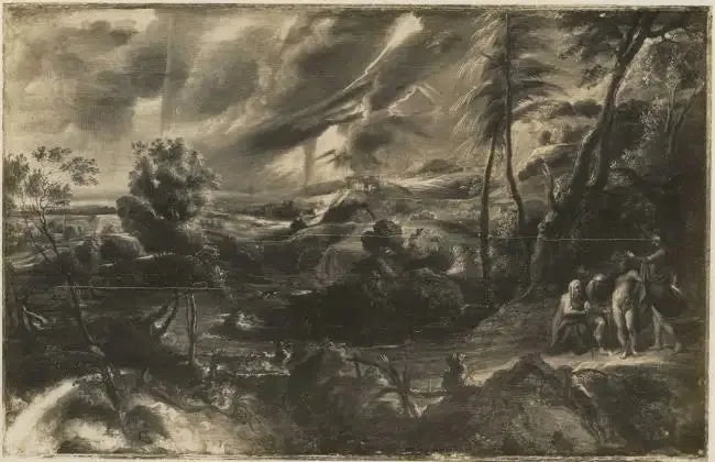 Paysage avec Philémon et Baucis - Peter Paul Rubens image 1 reproduction de peinture à l’huile