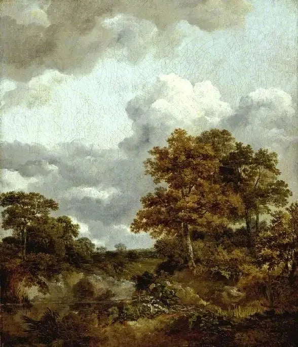 Paysage avec piscine - Thomas Gainsborough image 1 reproduction de peinture à l’huile
