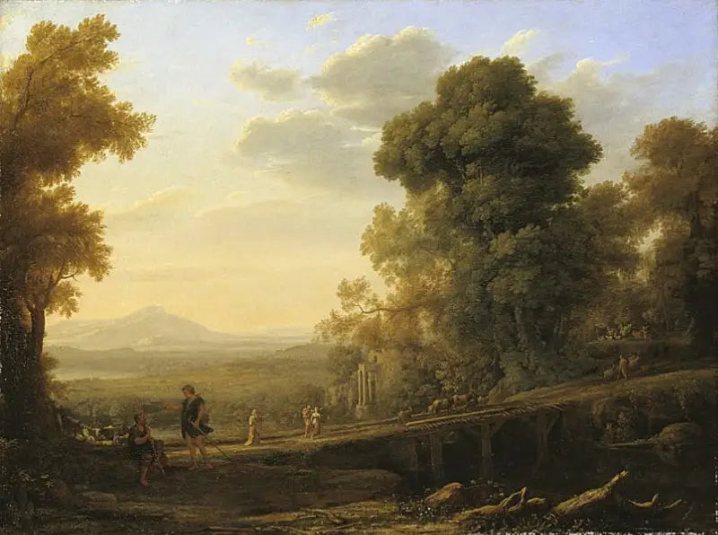 Paysage avec Rebecca prenant congé de son père - Claude Lorrain image 1 reproduction réalisée par Alpha Reproduction