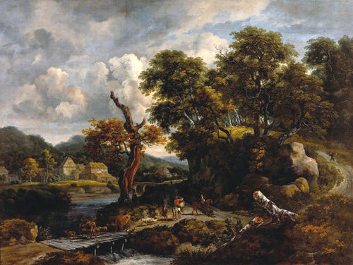 Paysage avec rivière en bois - Adriaen van de Velde image 1 reproduction de peinture à l’huile