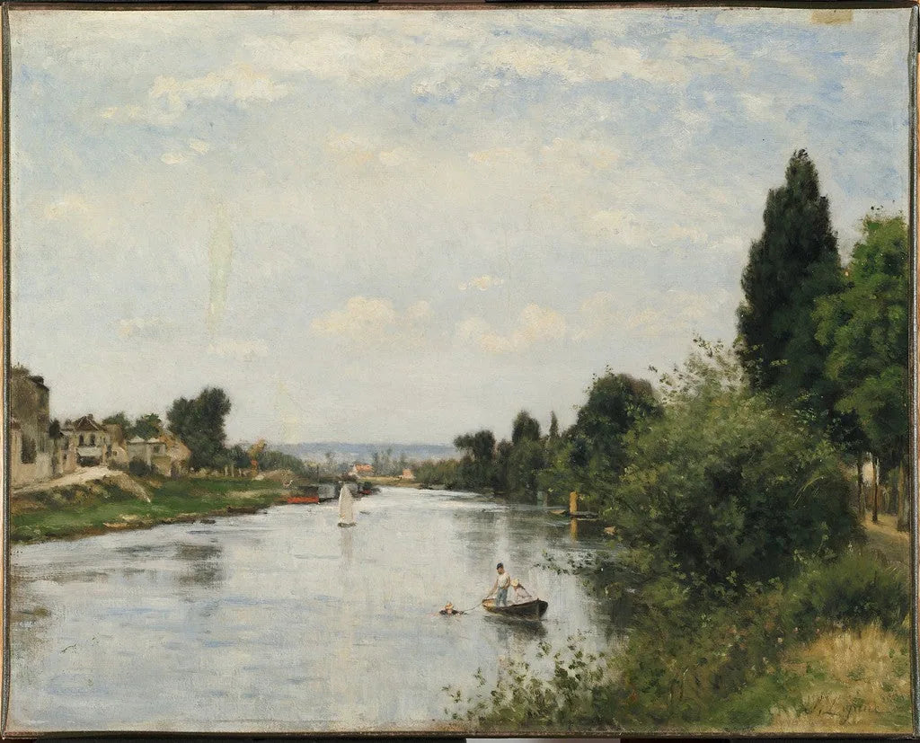 Paysage avec rivière - Stanislas Lépine image 1 tableau peint à l’huile sur toile