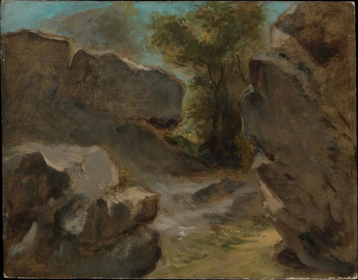 Paysage avec rochers, Augerville - Eugène Delacroix image 1 reproduction réalisée par Alpha Reproduction