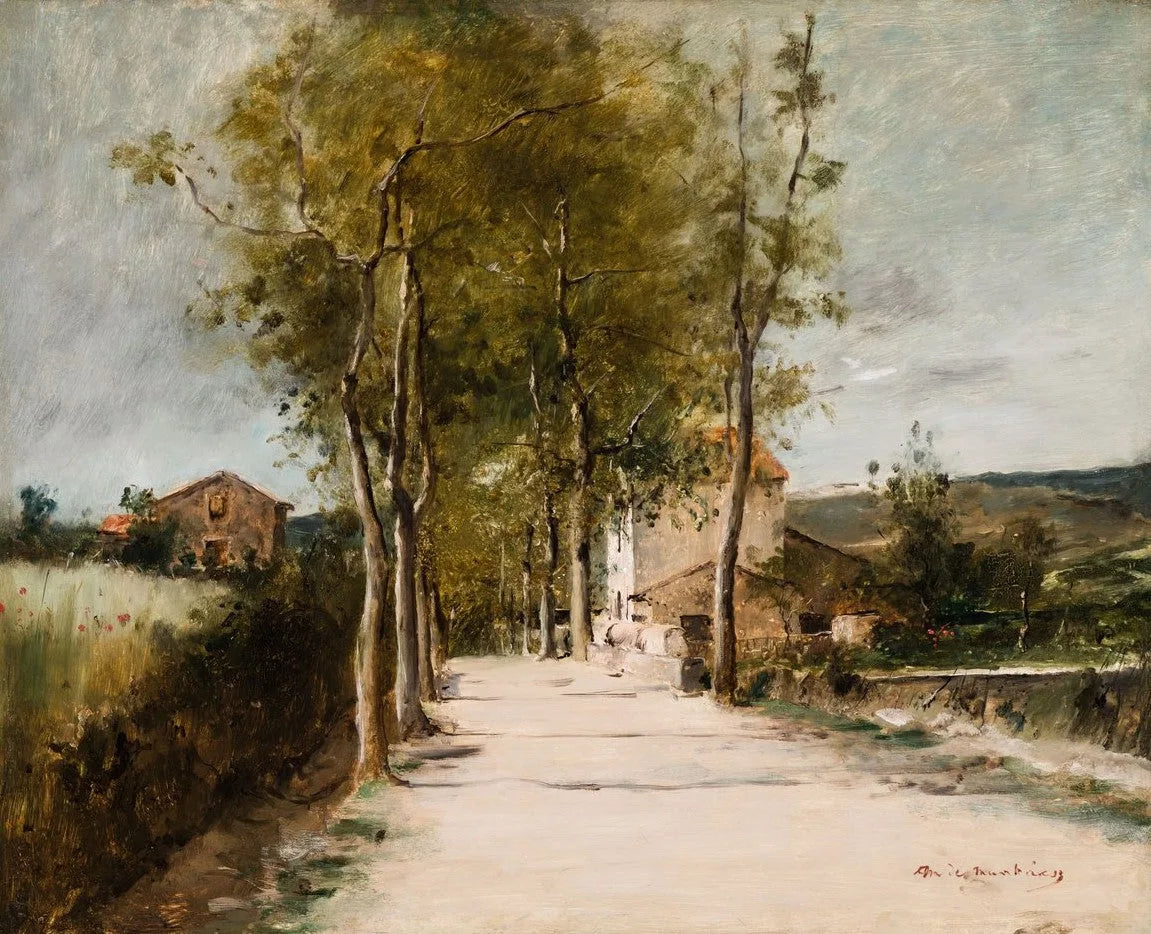 Paysage avec ruelle et bâtiment - Mihály Munkácsy image 1 reproduction réalisée par Alpha Reproduction