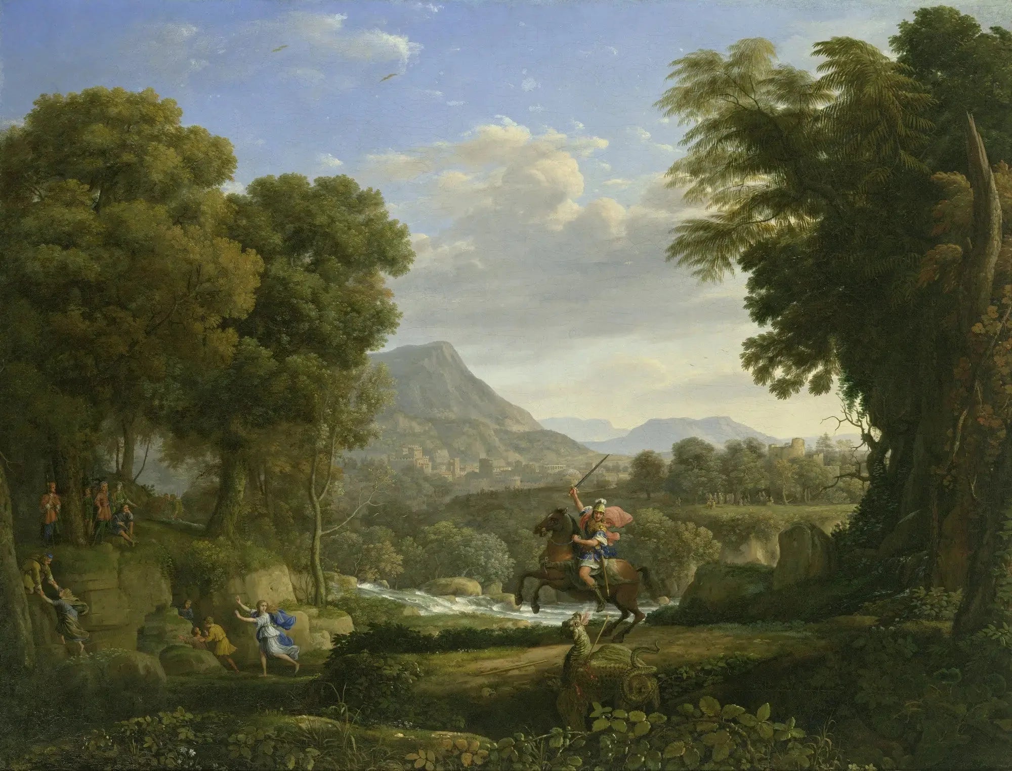 Paysage avec Saint Georges et le Dragon - Claude Lorrain image 1 copie de tableau peinte à la main