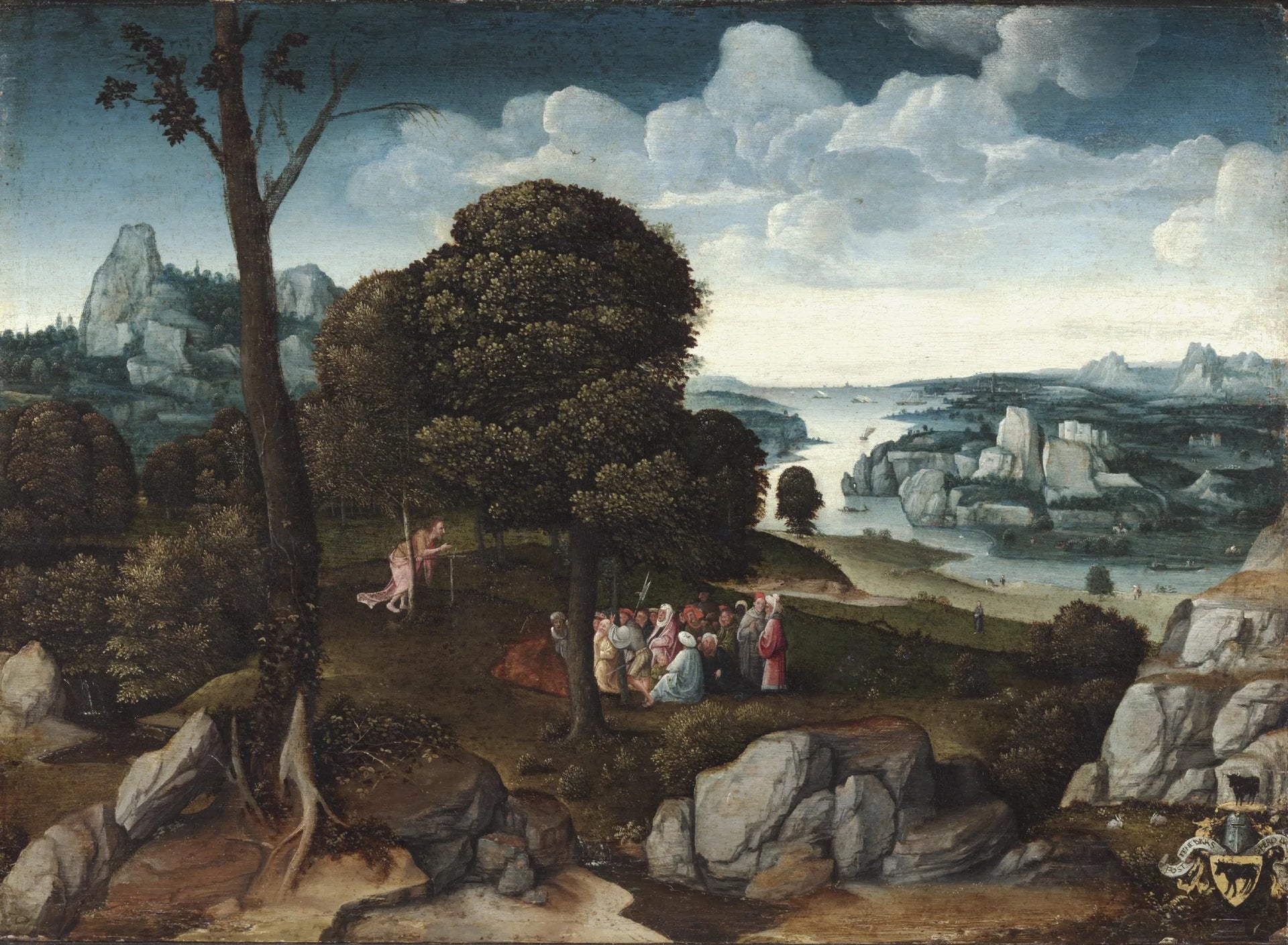 Paysage avec saint Jean-Baptiste prêchant - Joachim Patinier image 1 tableau peint à l’huile sur toile