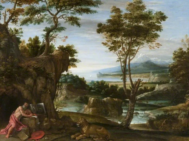 Paysage avec Saint Jérôme - Domenichino image 1 reproduction d’œuvre d’art à l’huile