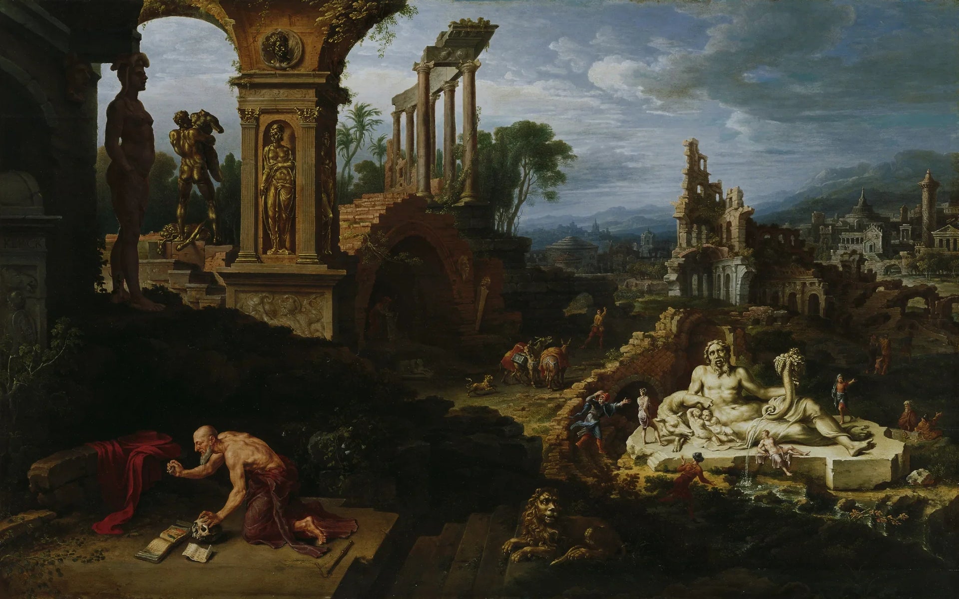 Paysage avec saint Jérôme - Maarten van Heemskerck image 1 reproduction artisanale de tableau