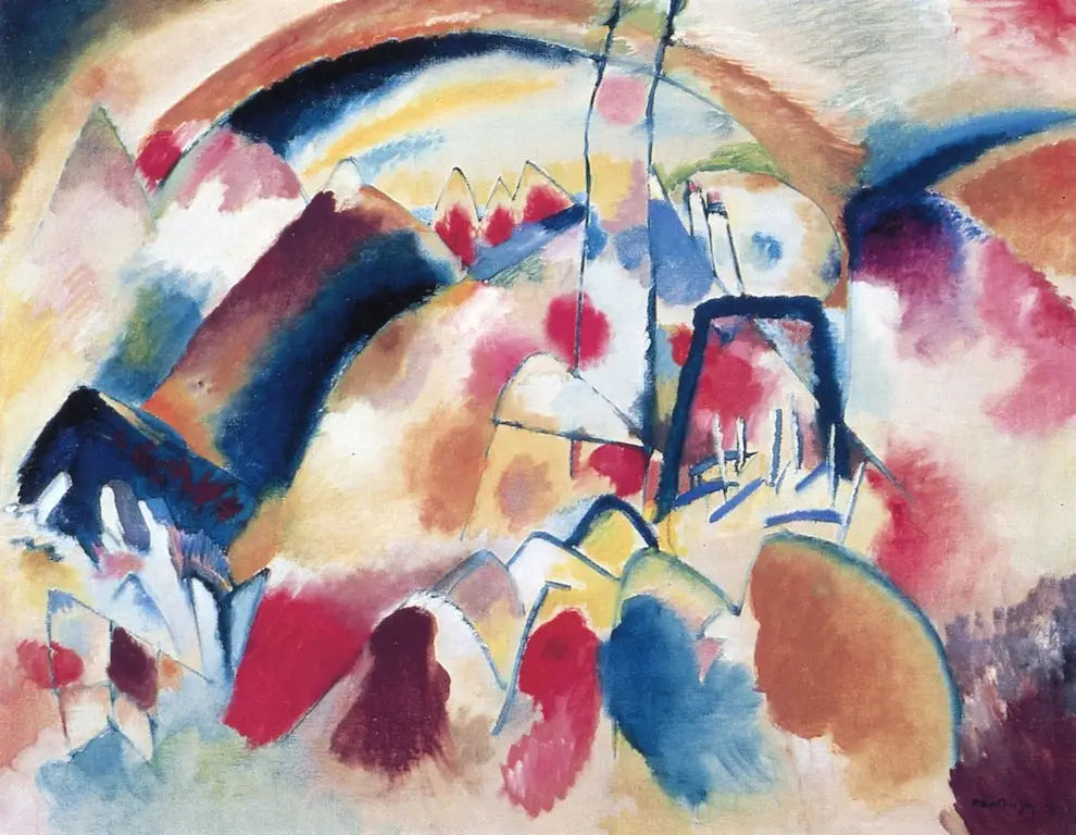 Paysage avec taches rouges - Vassily Kandinsky image 1 tableau peint à l’huile sur toile