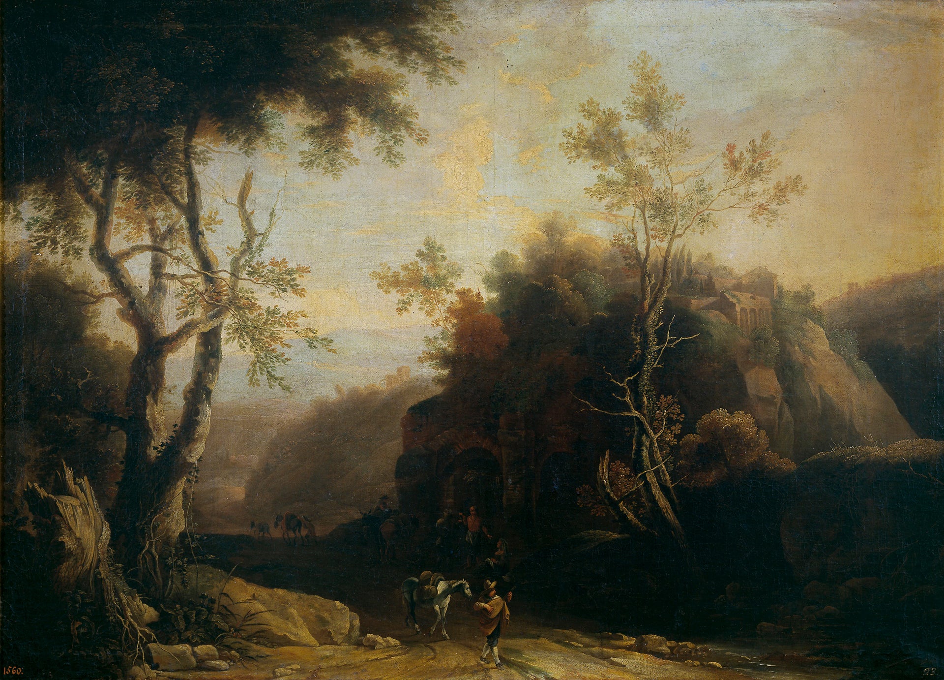 Paysage avec taverne et aqueduc romain - Pieter Spierinckx