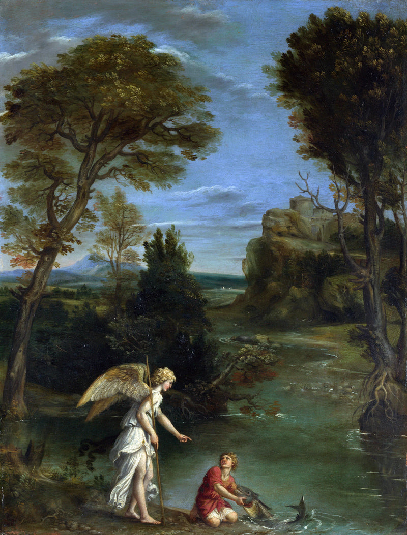 Paysage avec Tobias saisissant le poisson - Le Dominiquin