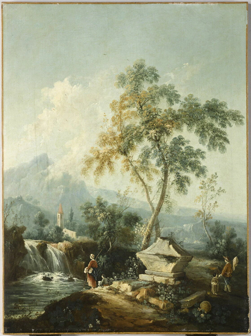 Paysage avec tombeau en ruines - Artiste inconnu