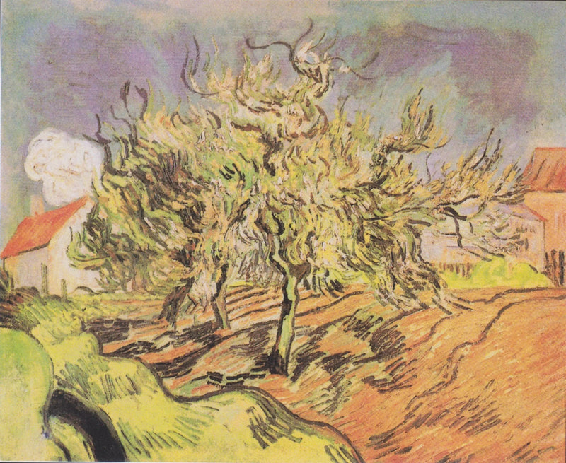 Paysage avec trois arbres et des maisons - Vincent van Gogh