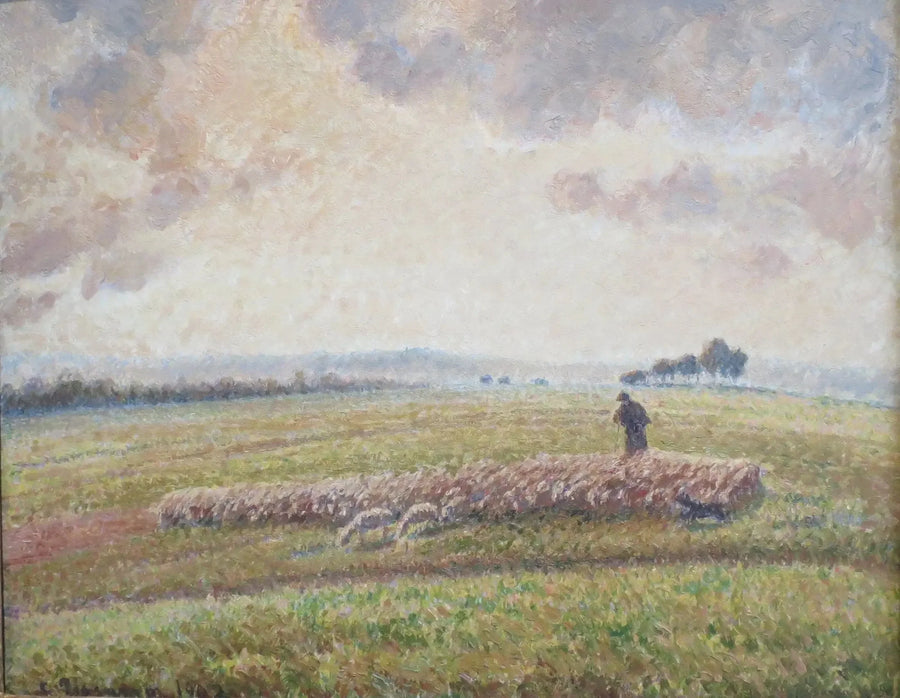 Paysage avec troupeau de moutons - Camille Pissarro