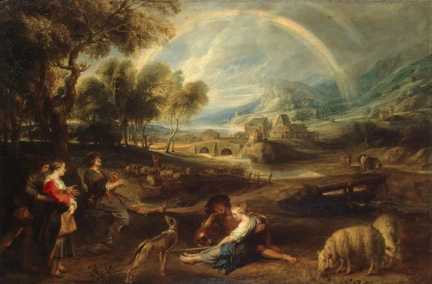 Paysage avec un arc-en-ciel - Peter Paul Rubens image 1 reproduction de peinture à l’huile