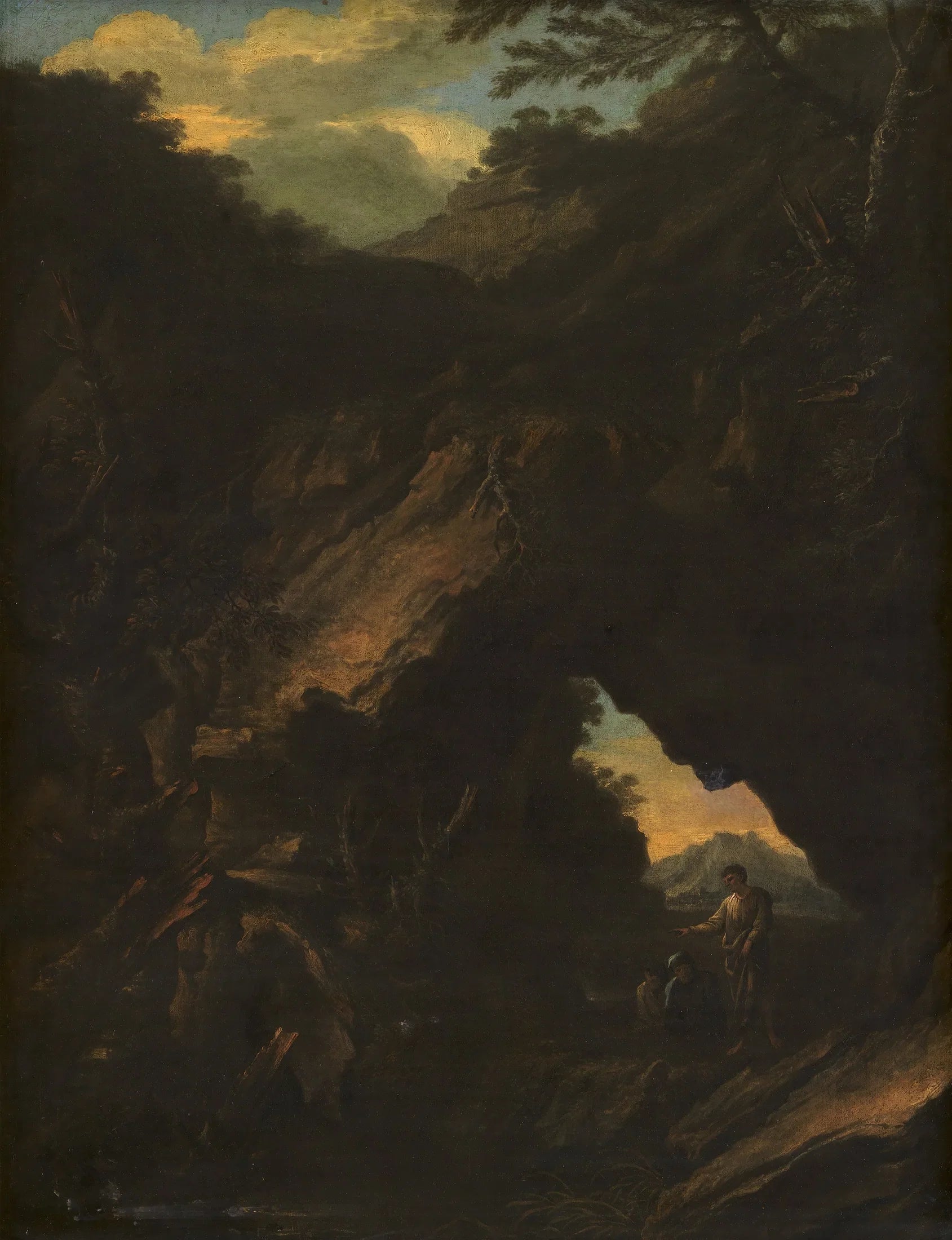 Paysage avec un « Arco Naturale » - Salvator Rosa image 1 reproduction d’œuvre d’art à l’huile