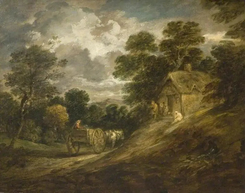 Paysage avec un chalet et une charrette - Thomas Gainsborough image 1 reproduction réalisée par Alpha Reproduction