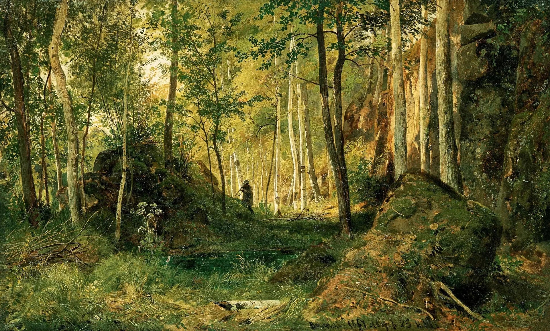 Paysage avec un chasseur. Île de Valaam - Ivan Chichkine image 1 copie peinte à la main à l’huile
