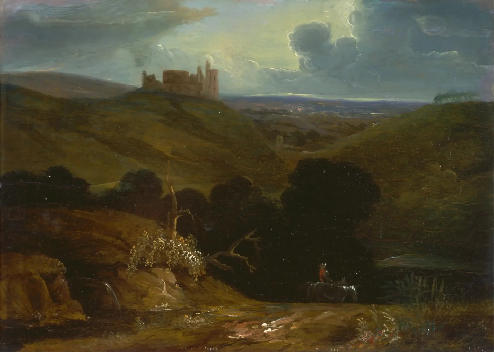 Paysage avec un château - John Martin image 1 reproduction de peinture à l’huile