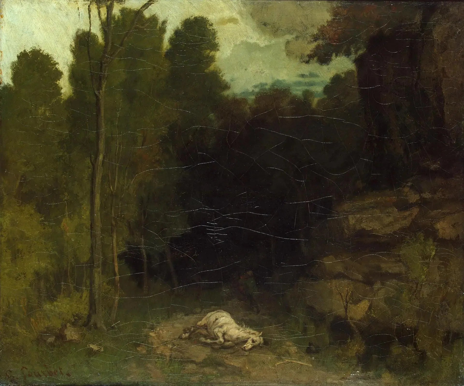 Paysage avec un cheval mort - Gustave Courbet image 1 tableau peint à l’huile sur toile