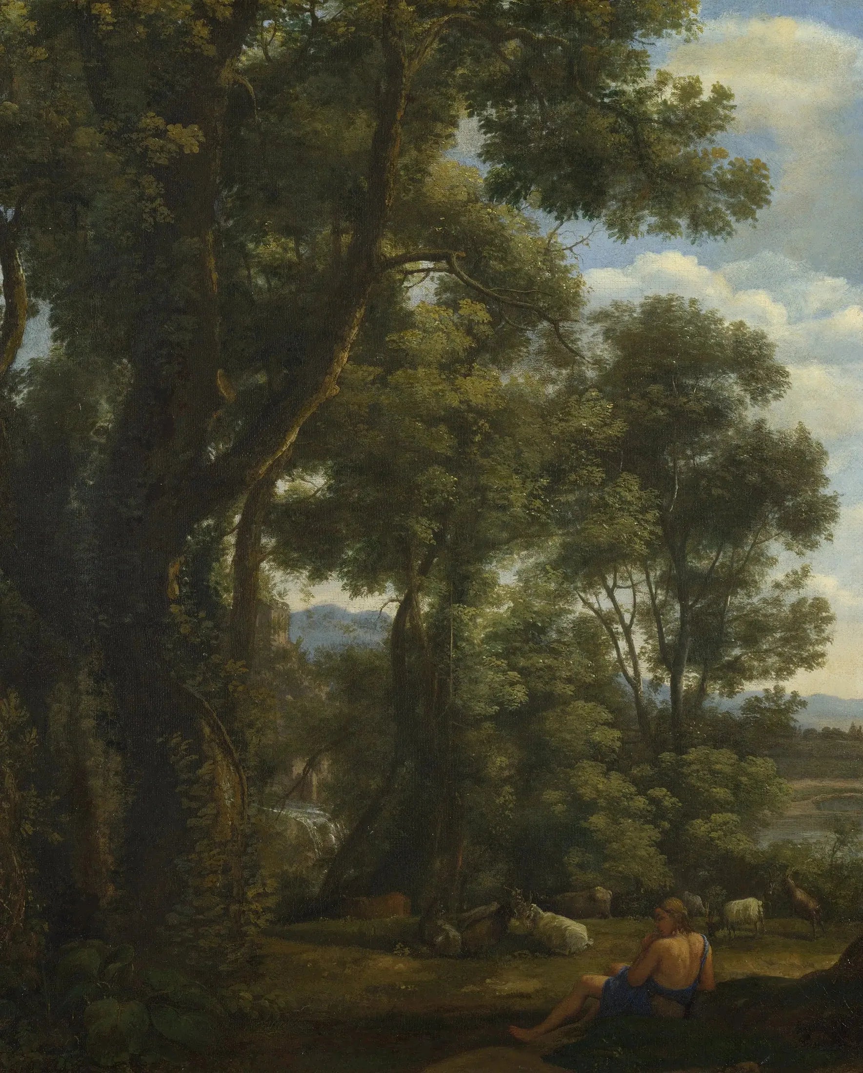 Paysage avec un chevrier et des chèvres - Claude Lorrain image 1 reproduction artisanale de tableau