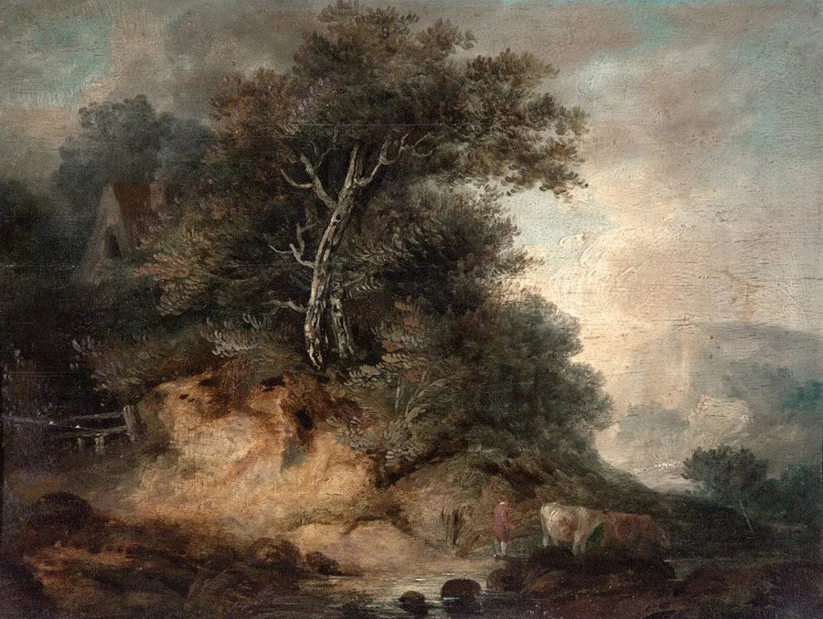 Paysage avec un paysan conduisant du bétail - Thomas Gainsborough