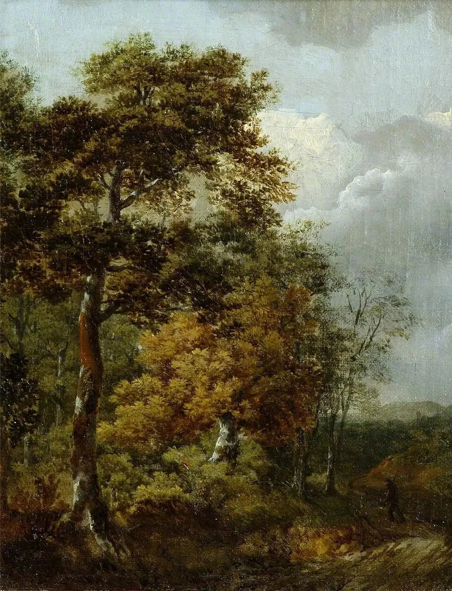 Paysage avec un paysan sur un chemin - Thomas Gainsborough image 1 reproduction de peinture à l’huile