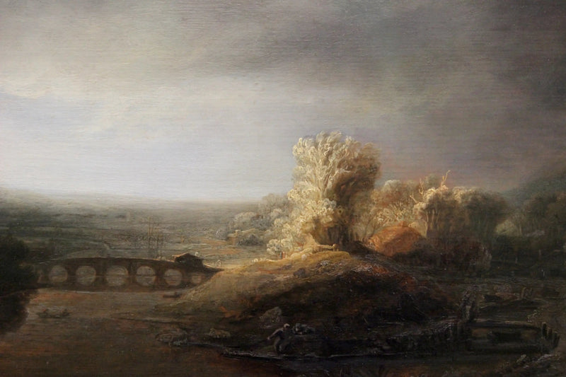 Paysage avec un pont à sept arches - Rembrandt
