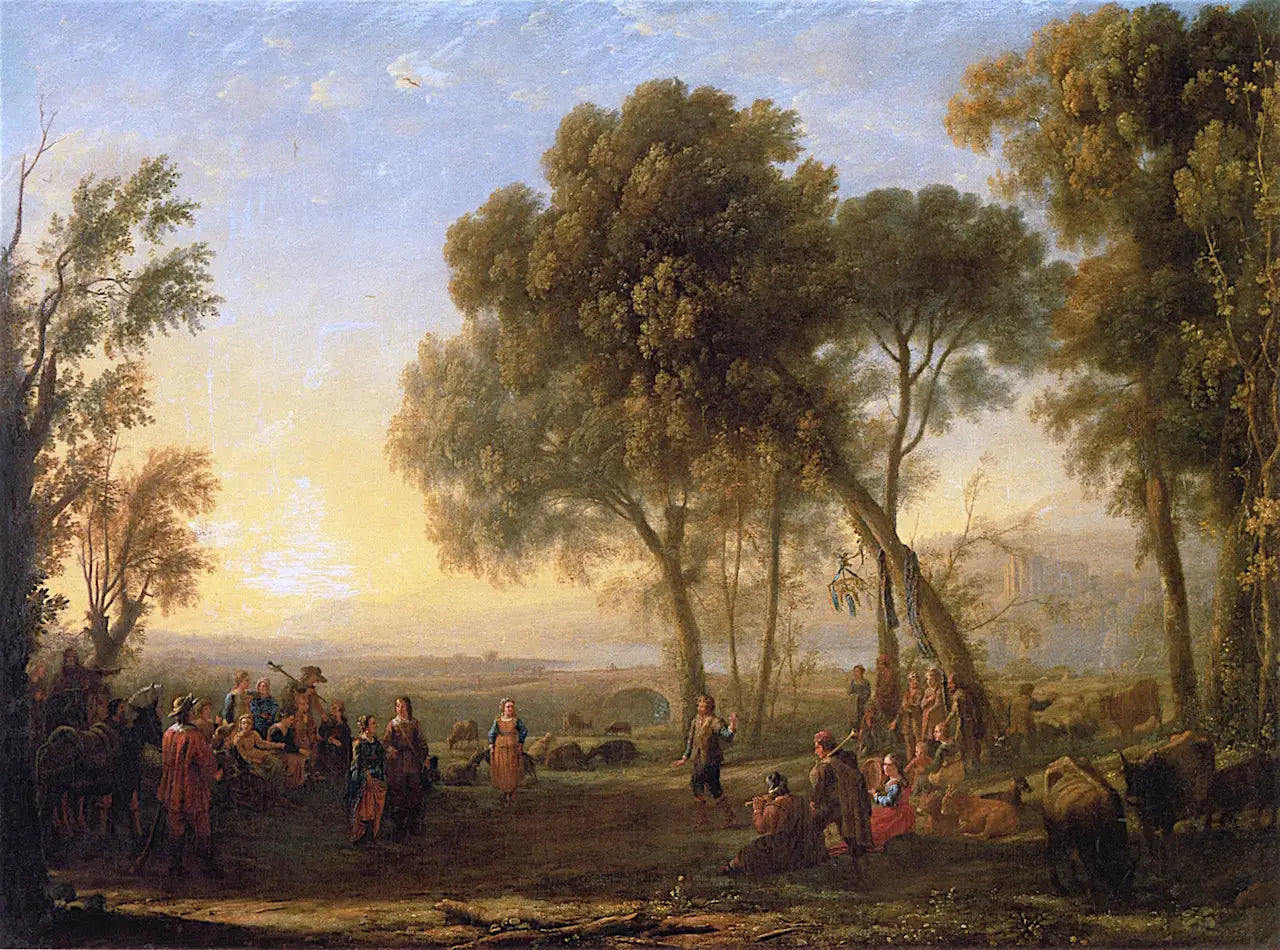 Paysage avec une danse country - Claude Lorrain image 1 tableau peint à l’huile sur toile