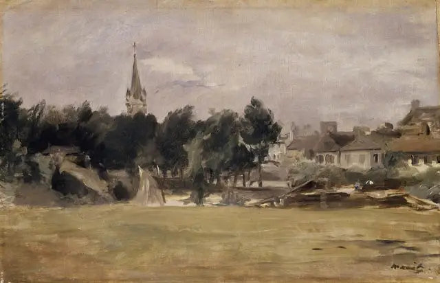 Paysage avec une église de village - Édouard Manet image 1 reproduction réalisée par Alpha Reproduction