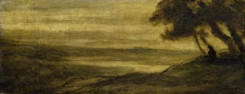 Paysage avec une figure - Honoré Daumier image 1 reproduction de peinture à l’huile
