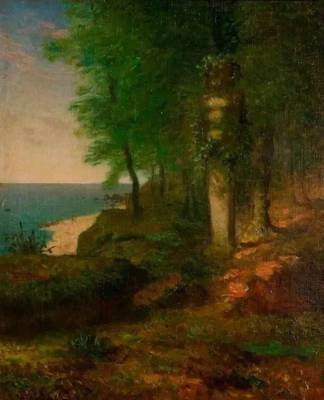 Paysage avec une figure terminale - Jean-François Millet image 1 copie de tableau peinte à la main