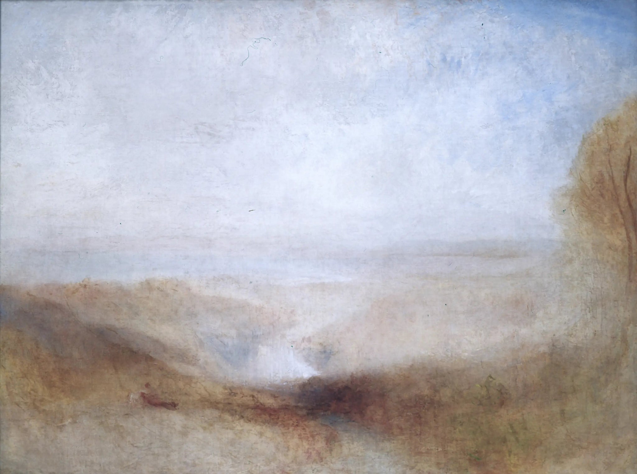 Paysage avec une rivière et une baie dans le lointain - J. M. W. Turner image 1 copie peinte à la main à l’huile