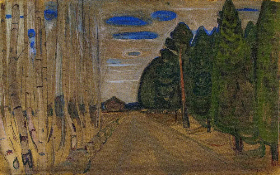 Paysage avec une route - Edvard Munch